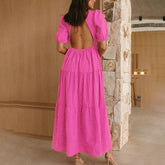 Follow My Lead Tiered Maxi Dress - Baby Pink Ins Street